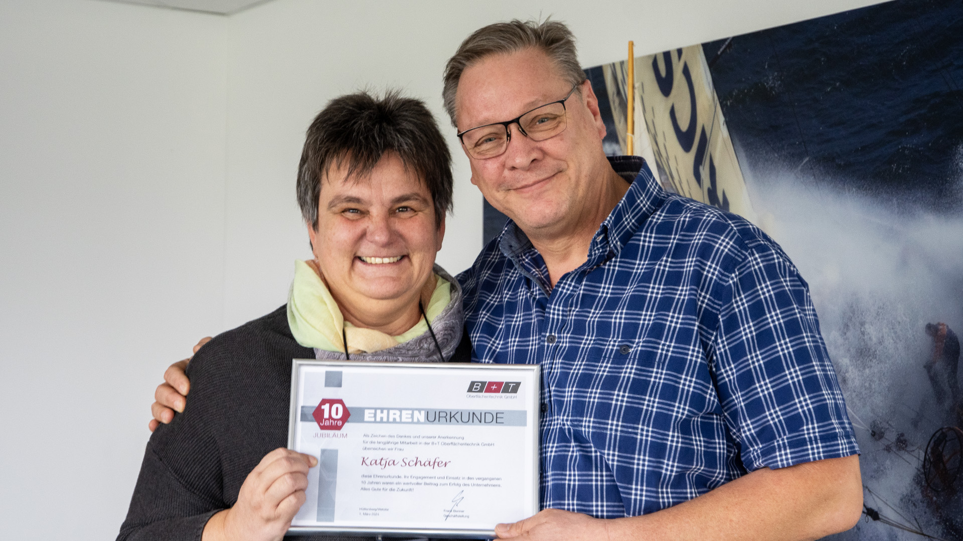 Ehrung zum 10-jährigen Firmenjubiläum: Katja Schäfer